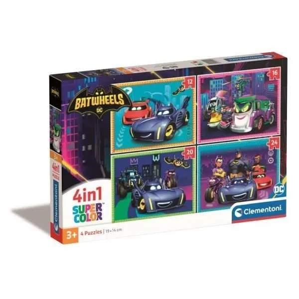 Clementoni Puzzle 4v1 SuperColor Batwheels 21529