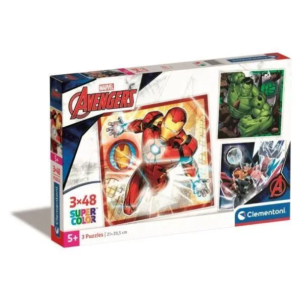 Clementoni Puzzle 3x48 ks SuperColor čtvercový Marvel The Avengers 25315