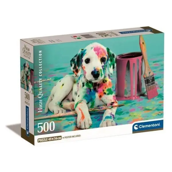 Clementoni Puzzle 500 ks Kompaktní dalmatin s barvami. Legrační dalmatin 35545