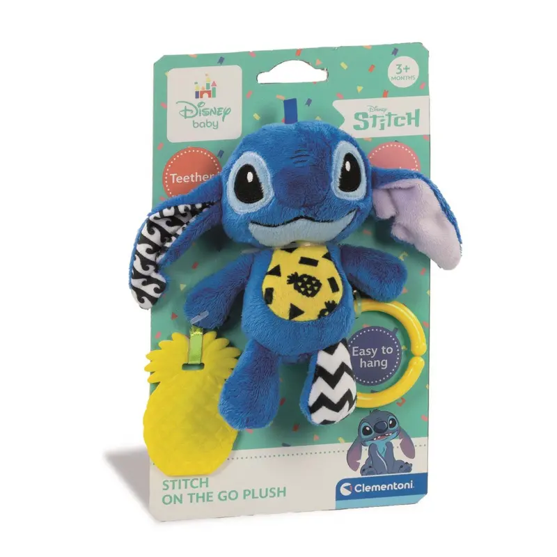 Clementoni Disney baby - Plyšové chrastítko, kousátko STITCH