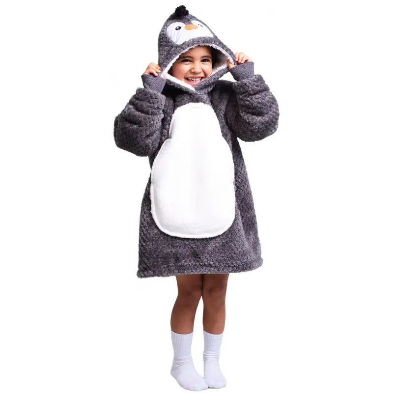 Cozy Noxxiez mikinová deka pro děti 3-6 let - Tučňák