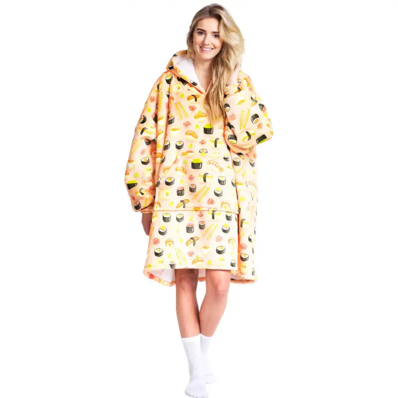 Cozy Noxxiez mikinová deka pro teenagery a dospělé - Sushi