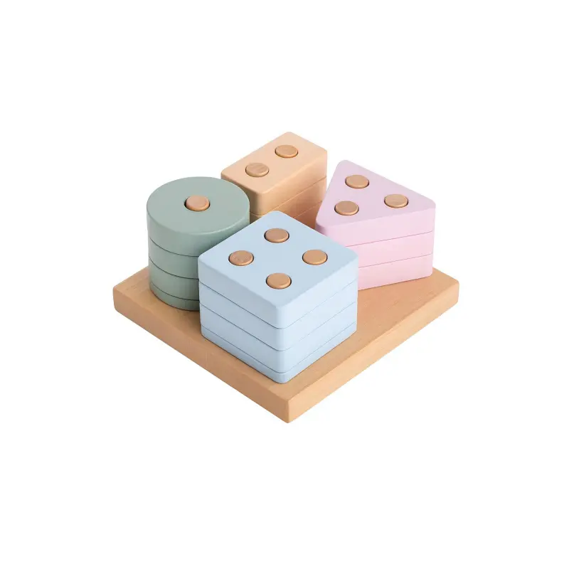 Cubika Pastel Třídíme tvary IV - dřevěná skládačka 17 dílů