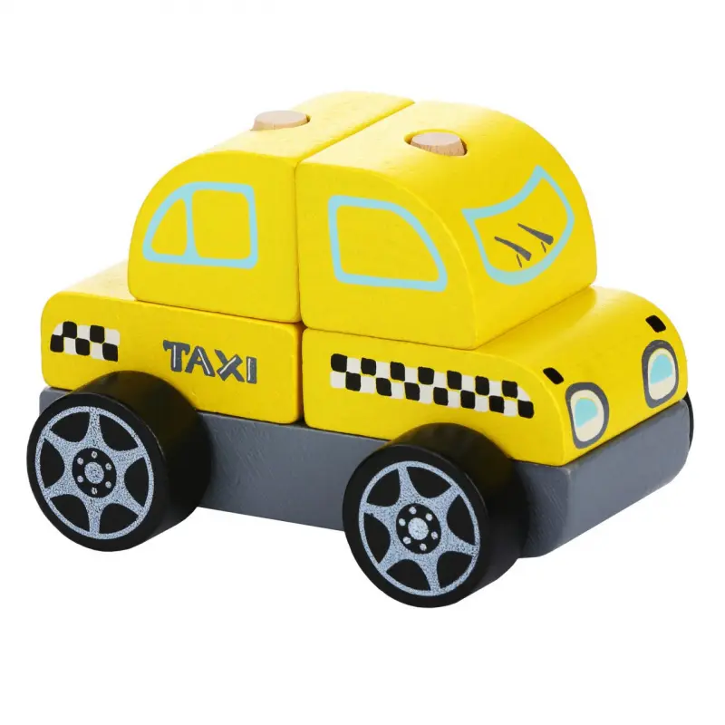 Cubika 13159 Taxi vůz - dřevěná skládačka 5 dílů
