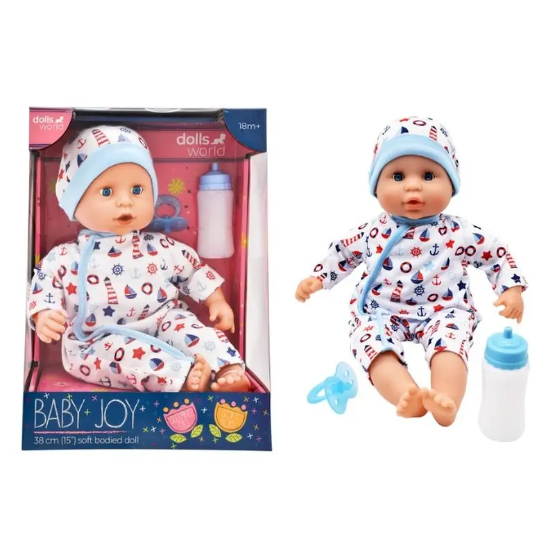 Panenka DollsWorld baby Joy 38 cm ubr.bia