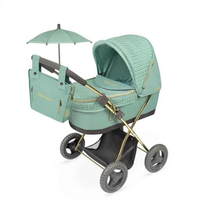 DeCuevas 85073 Skládací kočárek pro panenky se slunečníkem a taškou Capriccio 2025 - 60 cm