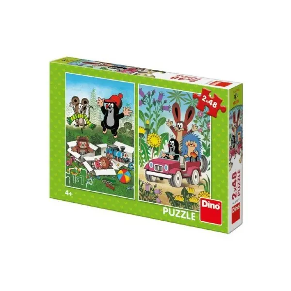 Puzzle Krtek se Raduje 2x48 dílků 18x26cm v krabici 27x19x4cm