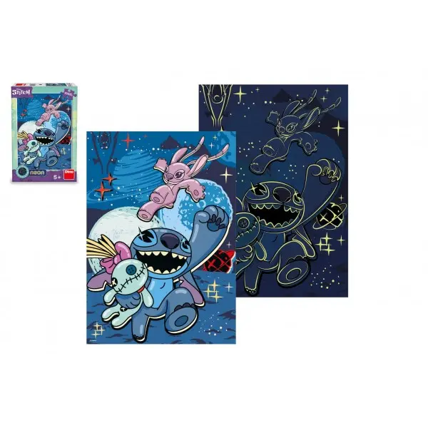 Puzzle XL Stitch svítící ve tmě neon 33x47 cm 100 dílků