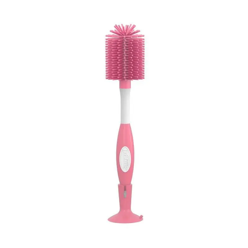 Dr. Brown´s Dr.Browns ac229 kartáč na čištění lahví s měkkými silikonovými štětinami růžový