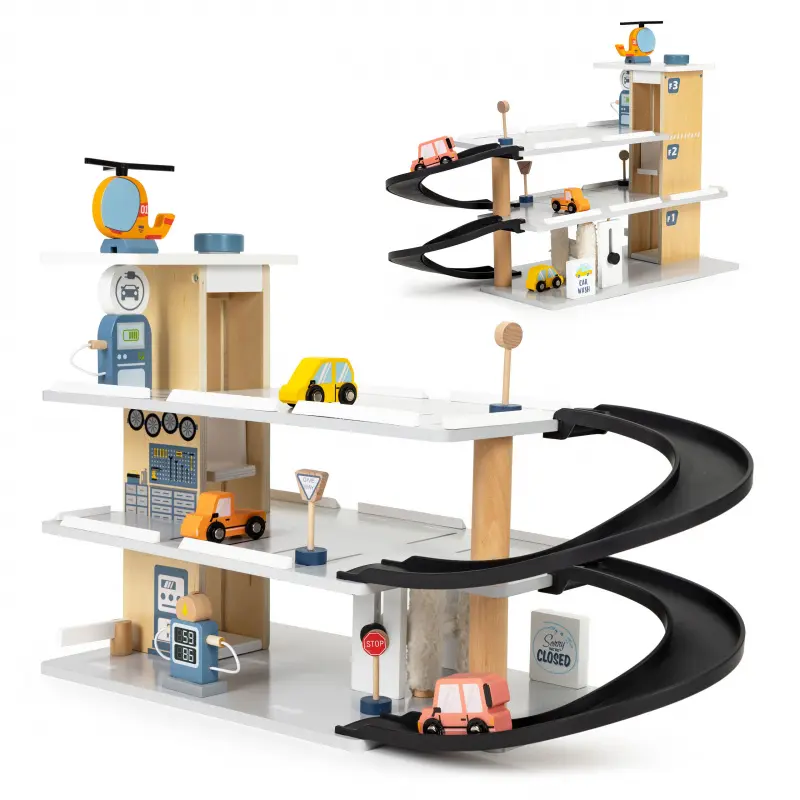 ECOTOYS Dřevěná garáž pro děti PARKHOUSE