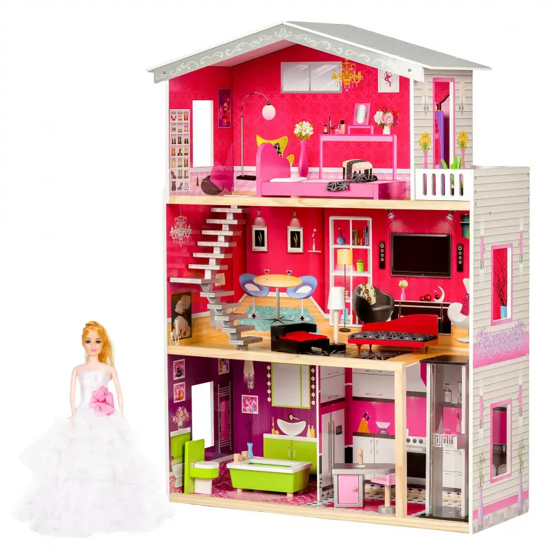 ECOTOYS Domeček pro panenky Malibu s vybavením 25590