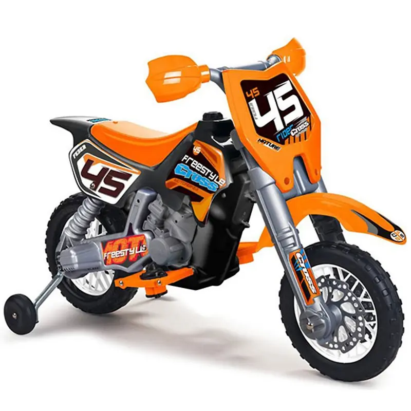 Feber Motocykl Orange Cross s 6V baterií pro děti