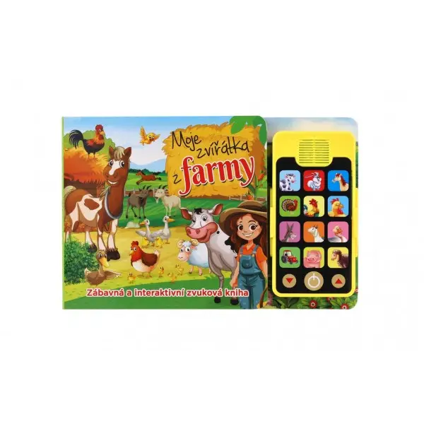 Zvuková knížka moje zvířátka z farmy s mobilem na baterie 22x14cm CZ text