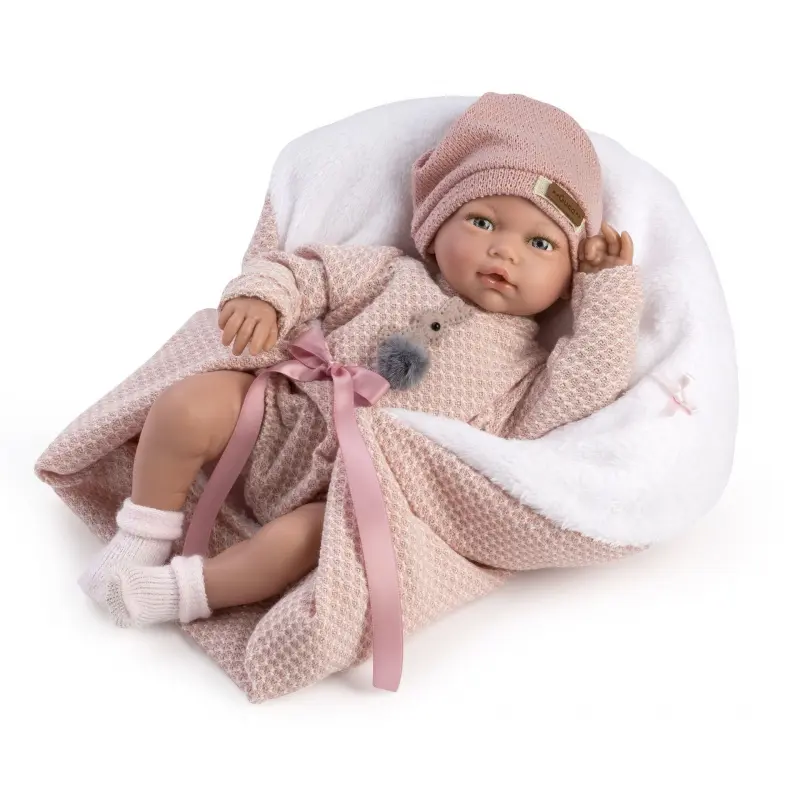 Guca 10220 Blanca - realistická panenka miminko se zvuky a měkkým látkovým tělem - 38 cm