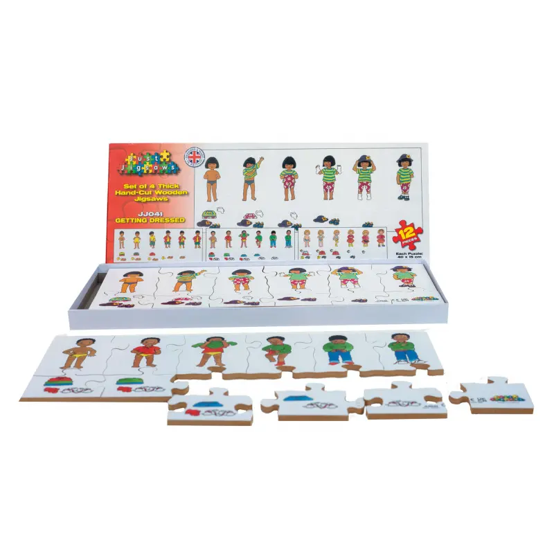 Puzzle výukové - Oblékání dřevěný set 4x12 dílů (Just Jiqsaws)