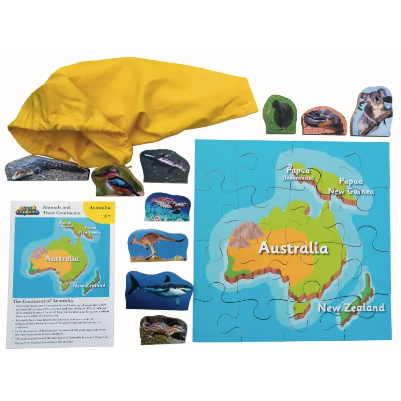 Just Jigsaws 774 austrálie a její zvířata – dřevěné puzzle 16 dílů a 10 zvířat