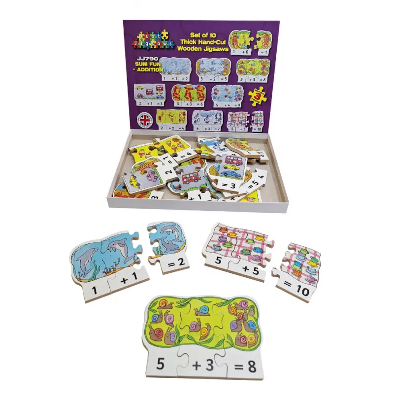 Puzzle výukové - Počty sčítání dřevěné, 30ks (Just Jiqsaws)