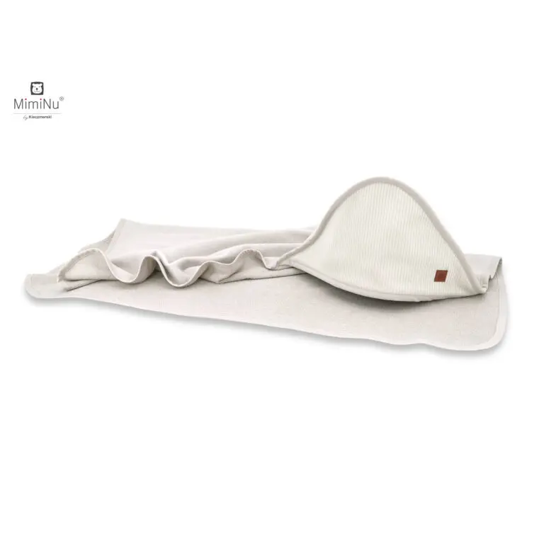 Osuška - ručník po koupání 100x100 Miminu Soft + mycí žínka béžové