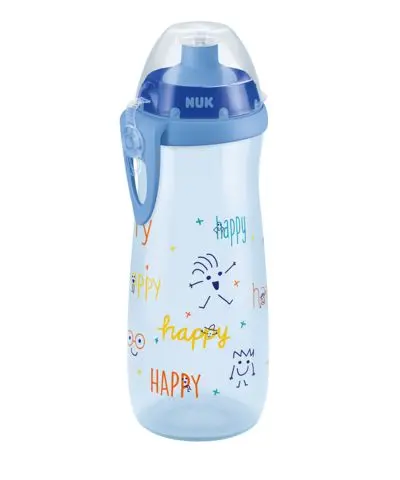 Akuku Kojenecká láhev s obrázkem 125 ml panda zelená