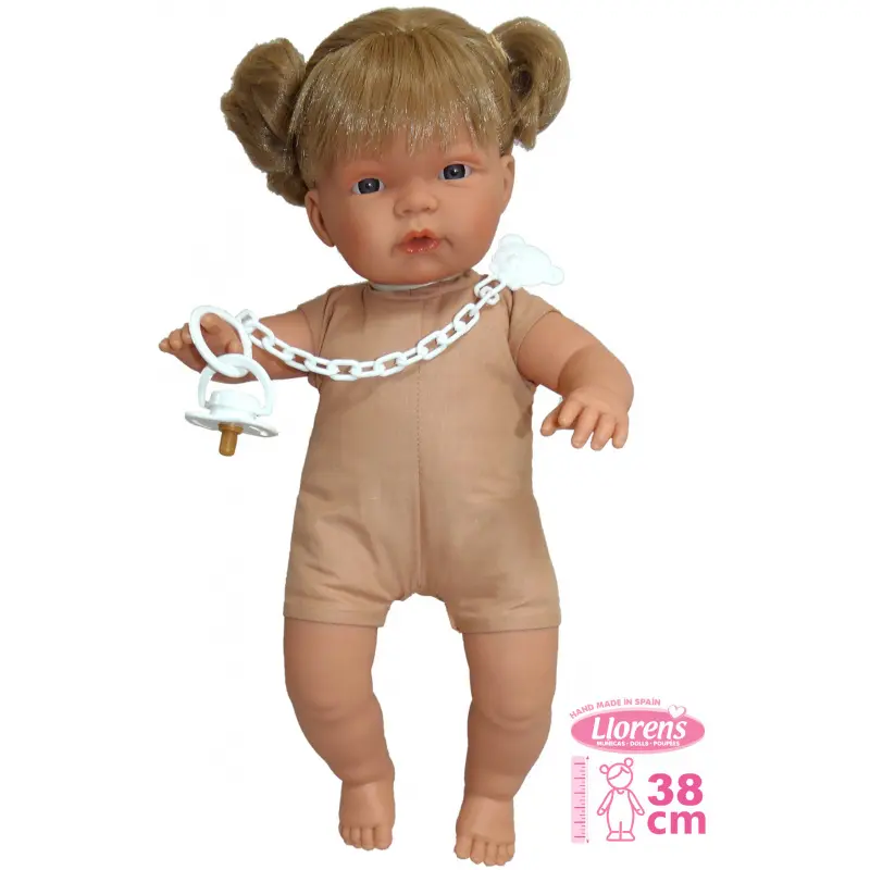 Llorens 383j joelle - realistická panenka se zvuky a měkkým látkovým tělem - 38 cm