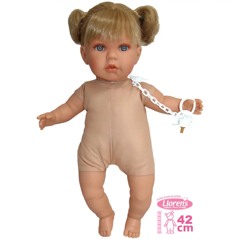 Llorens 424J JULIA - realistická panenka se zvuky a měkkým látkovým tělem - 42 cm