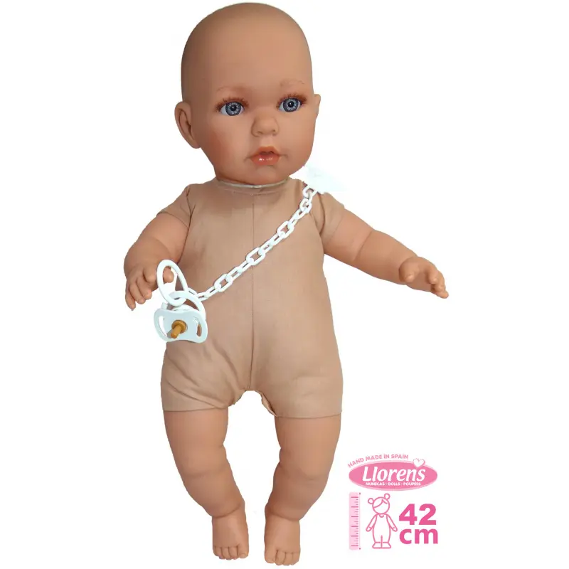 Llorens 424p baby enzo julia - realistická panenka miminko se zvuky a měkkým látkovým tělem - 42 cm