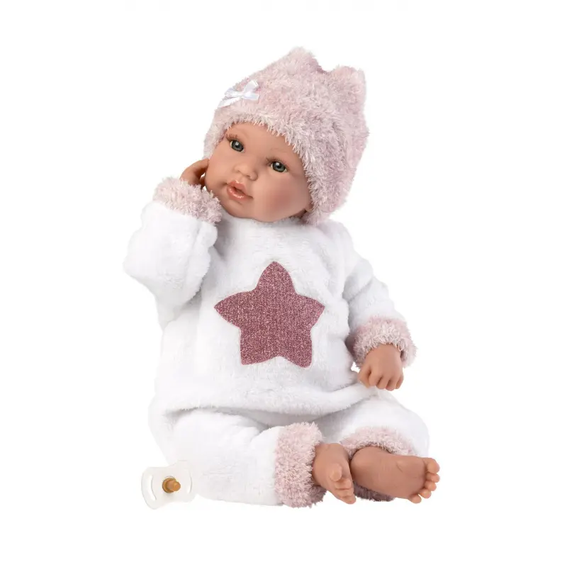 Llorens 63648 NEW BORN - realistická panenka miminko se zvuky a měkkým látkovým tělem - 36