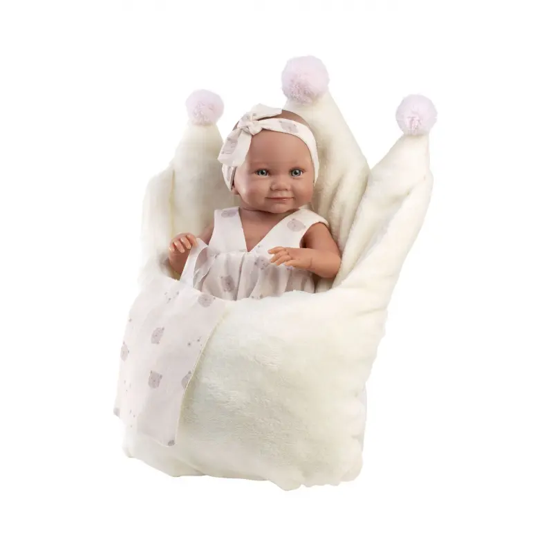 Llorens New Born holčička realistická panenka miminko s celovinylovým tělem 40 cm
