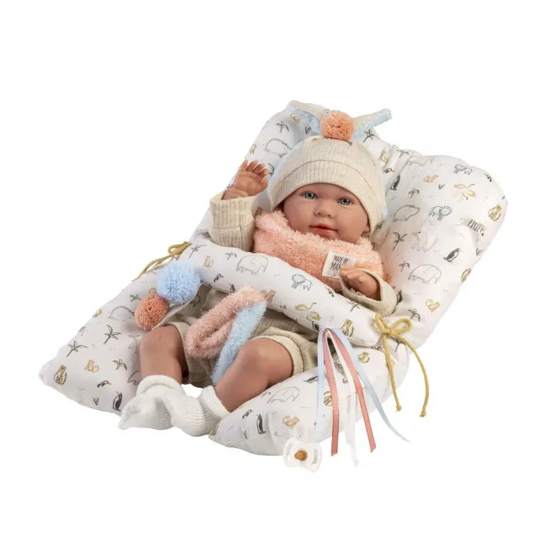 Llorens new born realistická panenka miminko se zvuky a měkkým látkovým tělem 42 cm