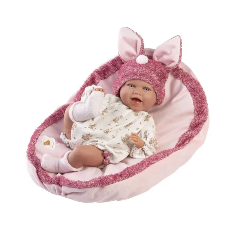 Llorens 74134 NEW BORN - realistická panenka miminko se zvuky a měkkým látkovým tělem - 42