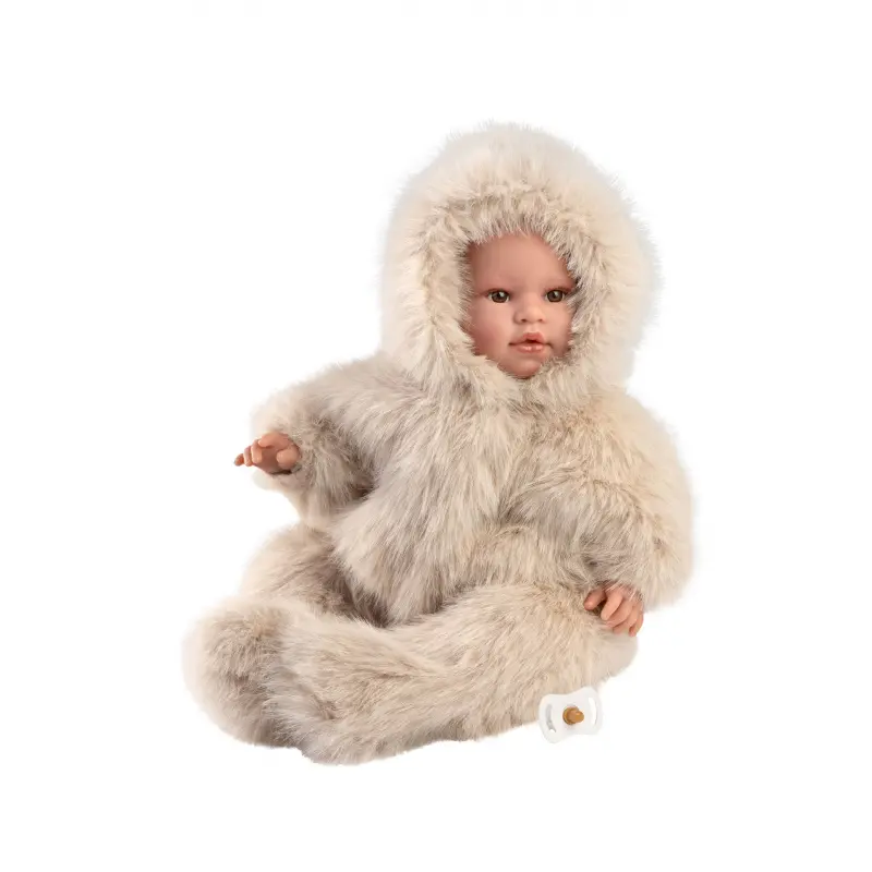 Llorens 74504 NEW BORN realistická panenka miminko se zvuky a měkkým látkovým tělem 45 cm