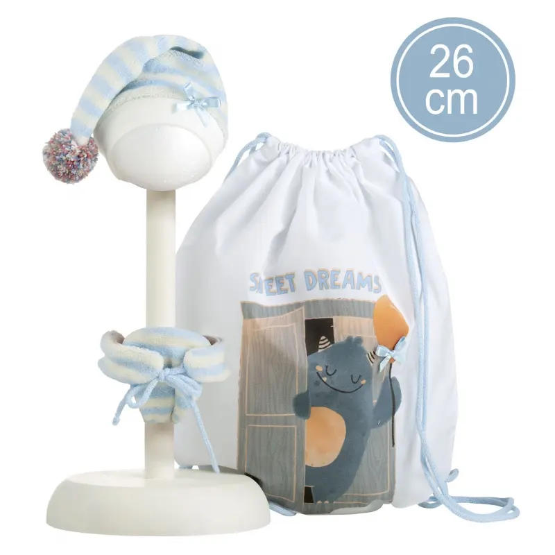 Llorens M26-313 Obleček pro panenku miminko NEW BORN velikosti 26 cm s doplňky