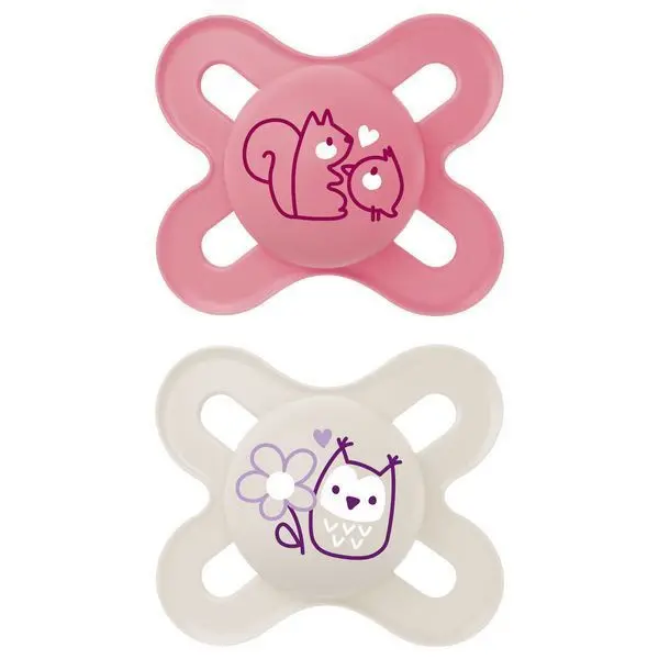 Mam Baby Dudlíky 2 ks růžová s obrázkem