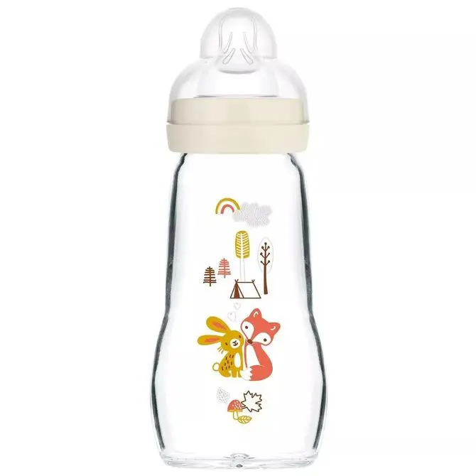 Mam Baby Skleněná lahev 260ml les béžová