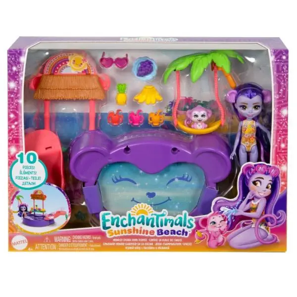 Enchantimals sunshine beach opičkový bazén, mattel htw73