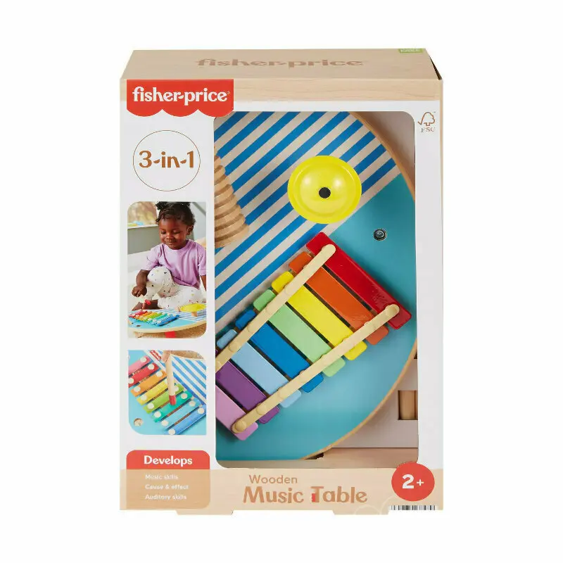Mattel Fisher-Price dřevěný hudební stoleček HXT91