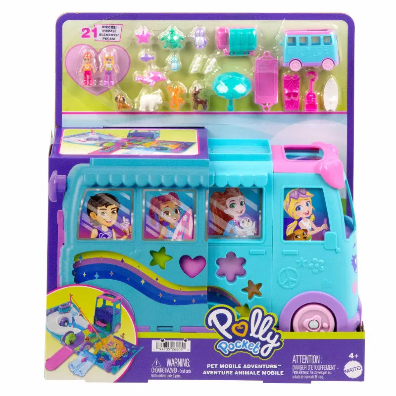 Mattel Polly Pocket Pet dobrodružný obytný vůz s příslušenstvím