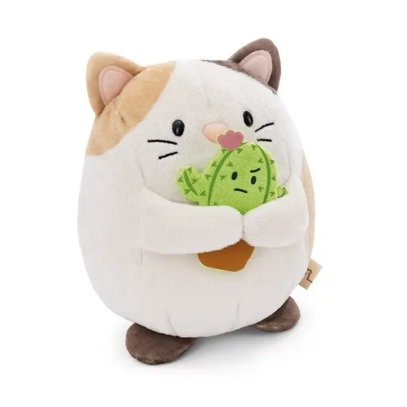 Kočka Angy 16 cm s kaktusem v dárkové krabičce MyMochi