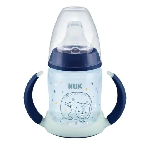 Nuk Dětský hrníček s pítkem 150 ml svítící ve tmě Night s úchyty