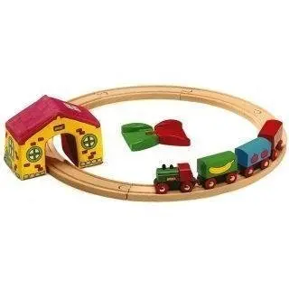 Brio Baby vláčkodráha "Set s nádražím", 15 dílů
