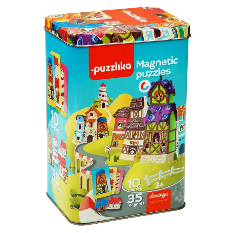 Puzzlika: Magnetické domečky - hra z kategorie Stavebnice