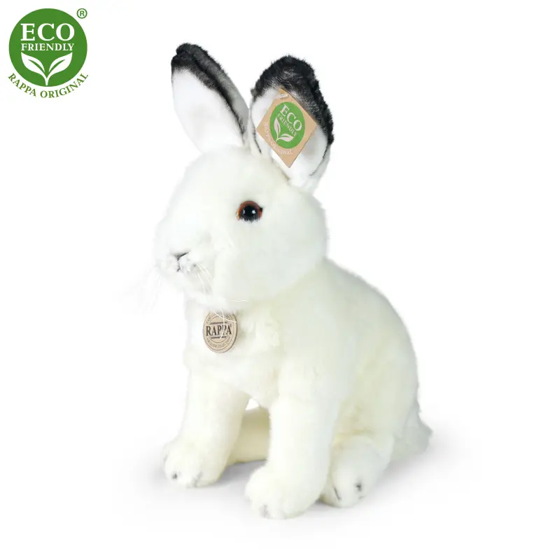 Rappa Plyšový zajíc polární sedící 30 cm ECO-FRIENDLY