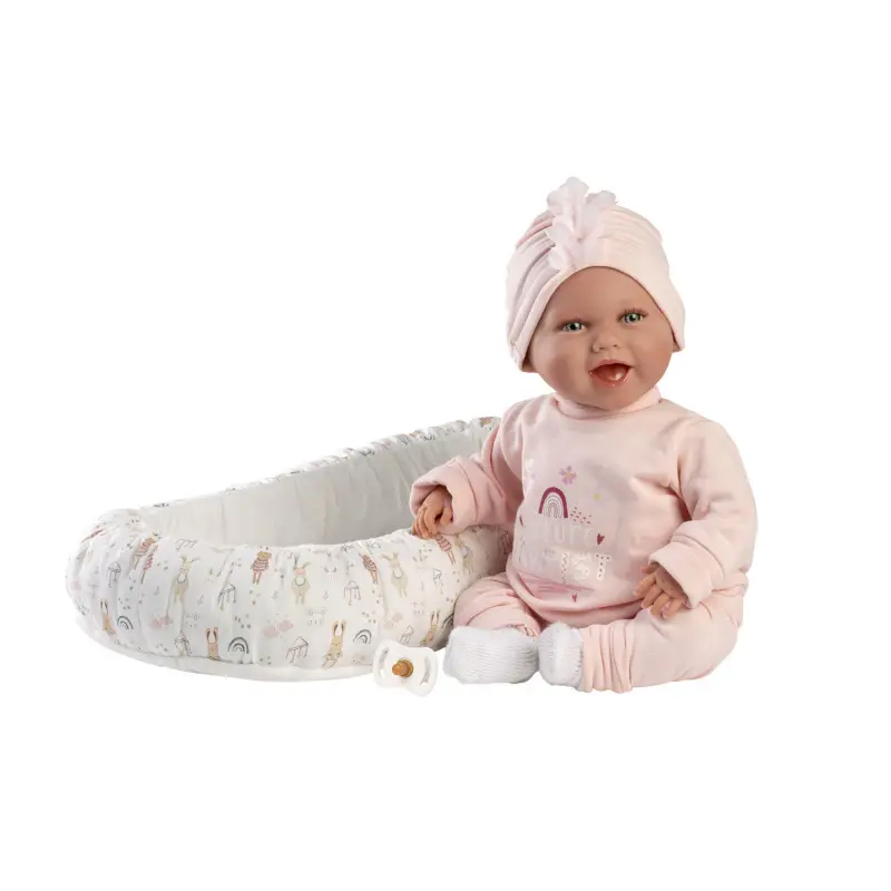 Llorens 74122 NEW BORN realistická panenka miminko se zvuky a měkkým látkovým tělem 42 cm