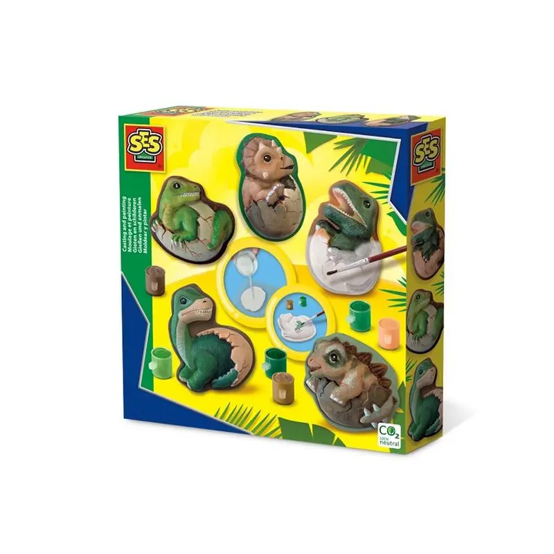 Ses odlitky sádrové+barvy jaja dino