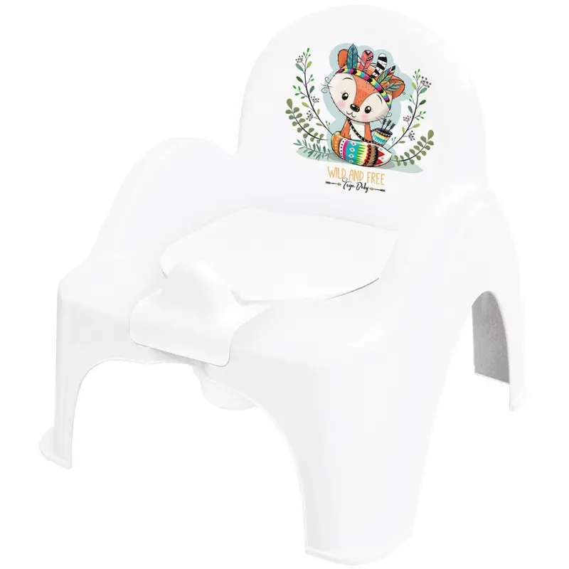 Hrající dětský nočník s poklopem Wild Free liška bílý