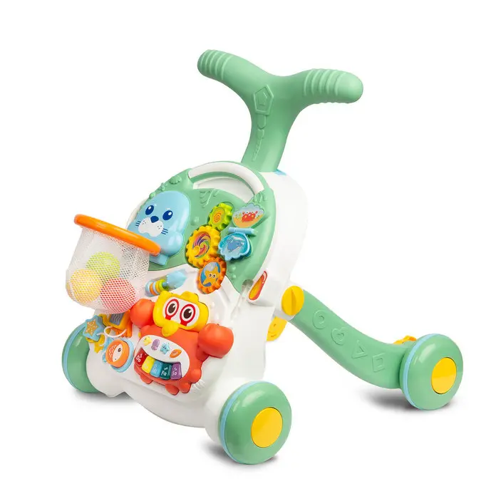 TOYZ Dětské interaktivní chodítko, stoleček s příslušenstvím 2v1, , zelené