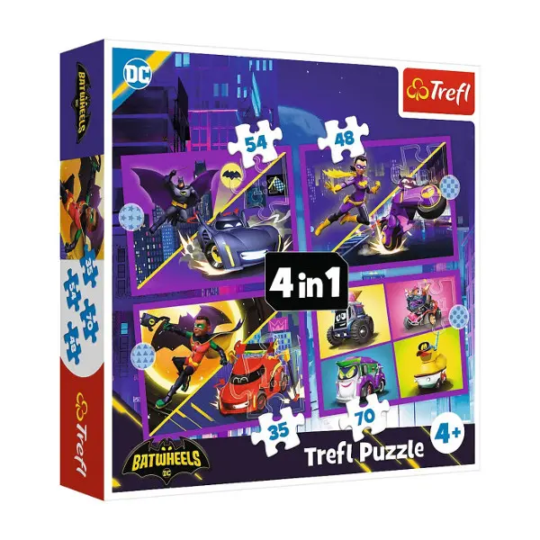 Trefl Puzzle 4v1 poznej Batwheels