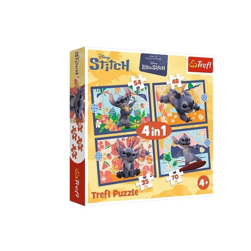 Trefl Puzzle 4v1 na Havaji Disney Stitch