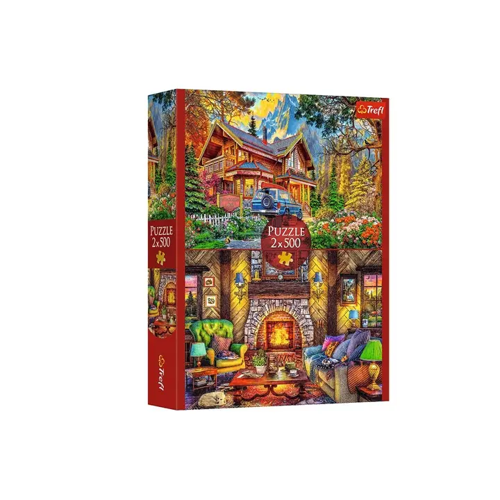 Trefl Puzzle 2x500 chata v horách