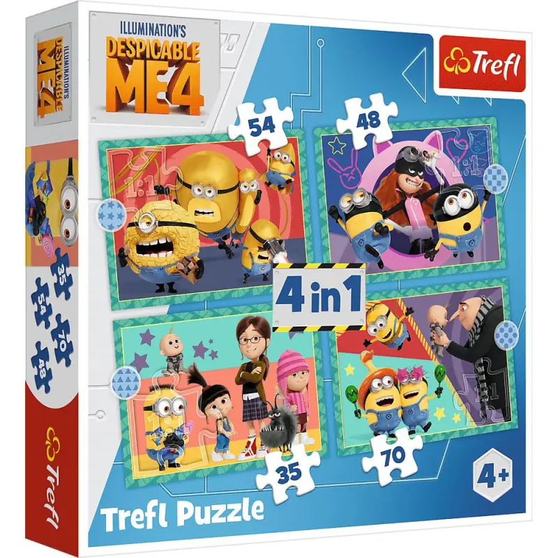 Trefl 34648 puzzle 4v1 šílení Mimoni